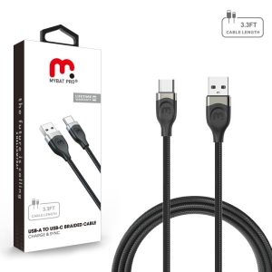 Cable MyBat Pro USB-A to USB-C Braided Negro, 1 Metro