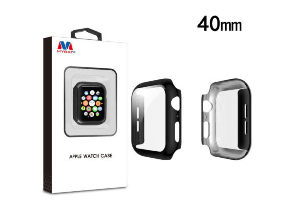 MyBat Fusion Protector Case (with Tempered Glass Screen Protector) for Apple Watch Negro - Imagen 2