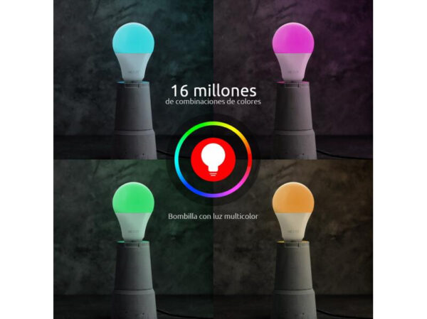 Nexxt Home Bombilla LED inteligente Wi-Fi 110V - A19 - NHB-C110 / RGB 2PK - Imagen 3