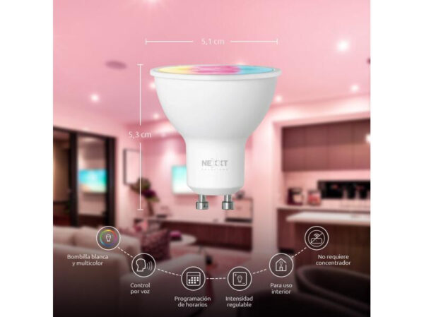 Nexxt Home NHB-C310 GU10 Smart LED Bulb RGB Color 110V - Imagen 2