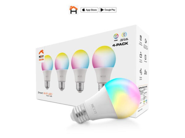 Nexxt Home NHB-C110 4PK Smart LED Bulb RGB Color 110V