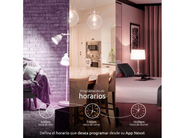 Nexxt Home NHB-C110 4PK Smart LED Bulb RGB Color 110V - Imagen 3