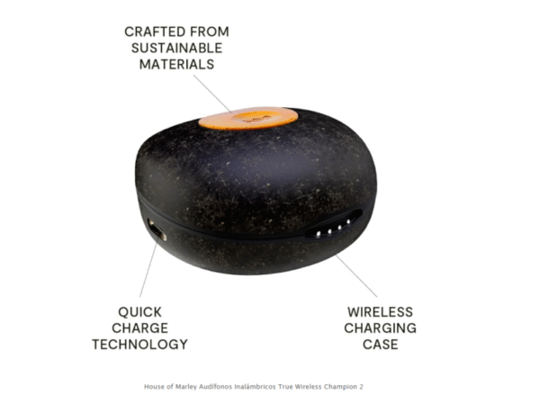 House Of Marley True Wireless Earbuds Champion 2 Black - Imagen 4