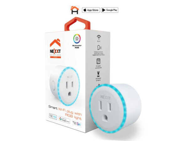Nexxt Home Smart Wifi plug with RGB light 110/220V