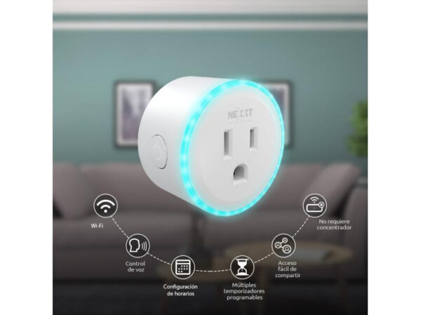 Nexxt Home Smart Wifi plug with RGB light 110/220V - Imagen 2