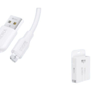 CABLE  1 HORA IPHONE  LIGHTING - USB A  2M BLANCO 2.1A