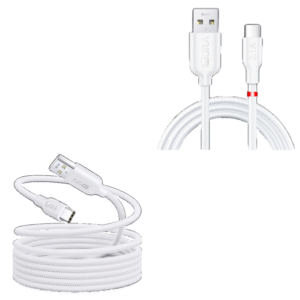 CABLE1HORA TIPO C a USB A  2M BLANCO 2.1A