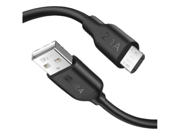 CABLE 1 HORA MICRO A USB A 2M NEGRO 2.1