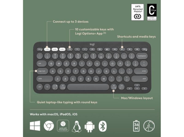 TECLADO LOGITECH PEBBLE 2 - Imagen 3