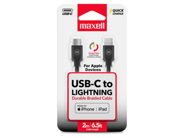 MAXELL 348589 CABLE USB-C A LIGHTNING CARGA RAPIDA 2M