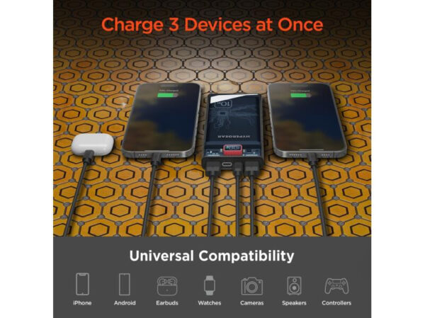 HYPERGEAR Power Bank 10,000mAh | ClearCharge Transparent Fast Chargewith 20W USB-C PD - Imagen 3