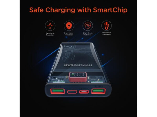 HYPERGEAR Power Bank 10,000mAh | ClearCharge Transparent Fast Chargewith 20W USB-C PD - Imagen 4