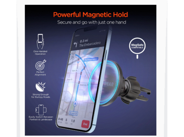 HOLDER CARRO HYPERGEAR Mag Grip Magnetic Phone  with MagSafe - Imagen 3