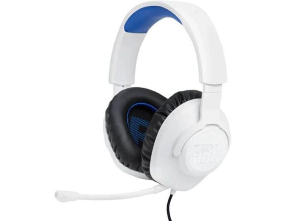 JBL Quantum 100 Play Station-Headphones-Gaming-White Blue