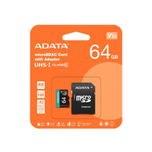 MEMORIA MICRO SD 64GB ADATA 4K V30 AUSDX64GUI3V30SA2-RA1