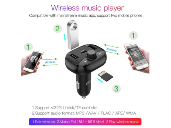 MyBat Pro S-15 FM Transmitter + Car Charger - Black - Imagen 2