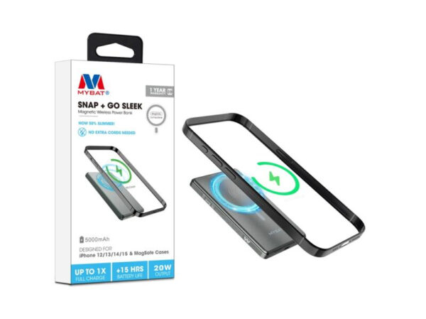 MyBat Pro 5000mAh SNAP+ GO SLEEK  Magnetic Wireless Power Bank