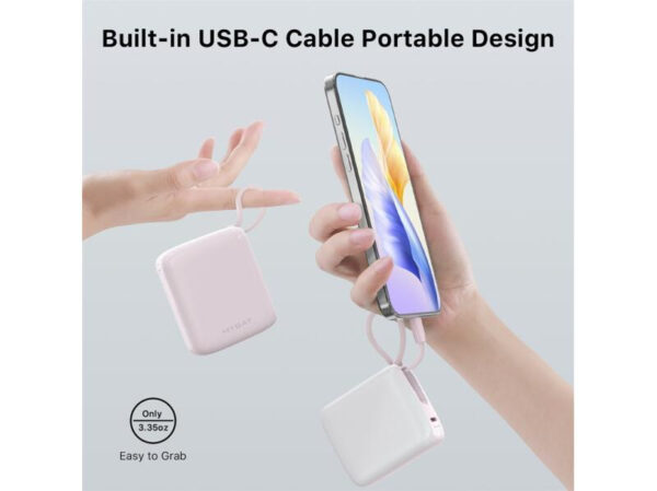 MyBat 10000mAh PowerLoop Power Bank with USB-C Cable - Imagen 3