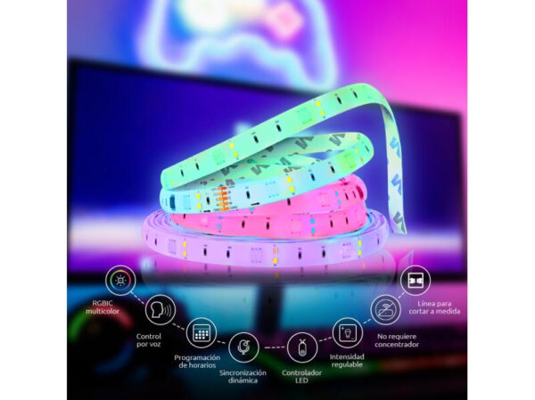 Nexxt Home NHB-S613 Smart LED Light Strip RGBIC 5m 110/220V - Imagen 2