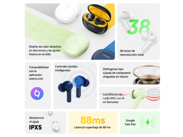 REALME BUDS T110, con cancelación de ruido - Imagen 3