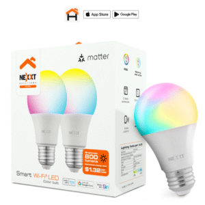 Nexxt Home NHB-C110M A19 2PK Smart LED Bulb RGB 110V Matter