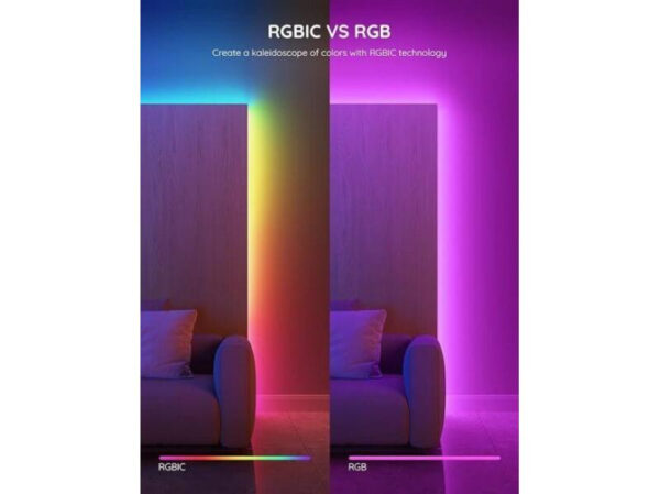 LUCES GOVEE H612A BASIC WIFI RGBIC + BLUETOOTH LED STRIP WITH PROTECTIVE COATING 5 METROS H612AAD110M H618C - Imagen 4