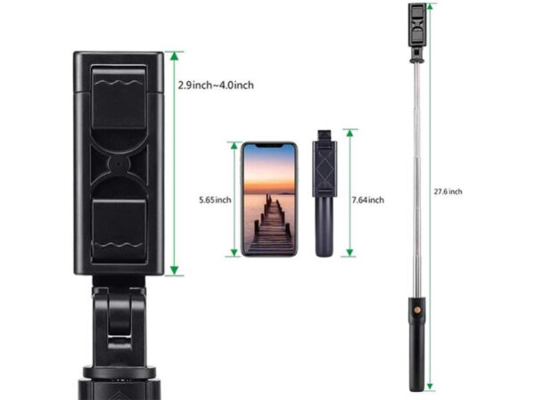 MyBat Wireless Selfie Stick(with Shutter Control) - Black - Imagen 5