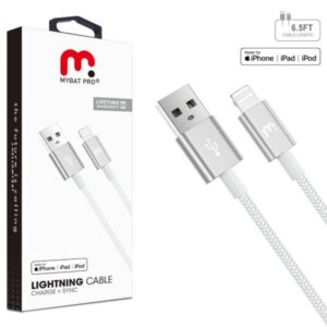 Cable MyBat Pro MFi Lightning - USB A Sync , Blanco , 2 Metros