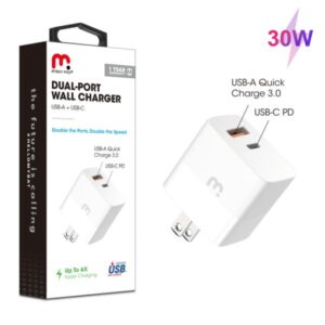 Cubo de Carga Dual Port Fast Charging Power Delivery Wall Charger (30W)