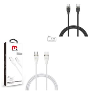 Cable MyBat Pro USB-C to USB-C Braided Blanco , 2 Metros