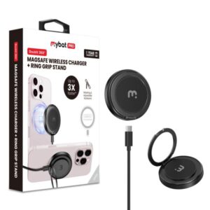 MyBat Pro DockIt 360° MagSafe Wireless Charger + Ring Grip Stand