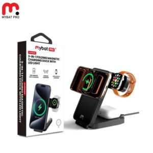MyBat Pro FlipSide 3-in-1 Folding Magnetic Charging Dock with LED Light